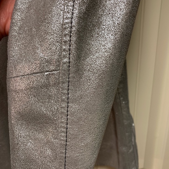 Chico’s all leather silver metallic jacket - Picture 7 of 8